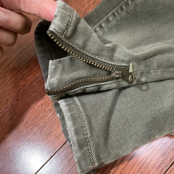 ZARA BASICS DENIM Skinny Olive Green Jeans 4 - Picture 6 of 8